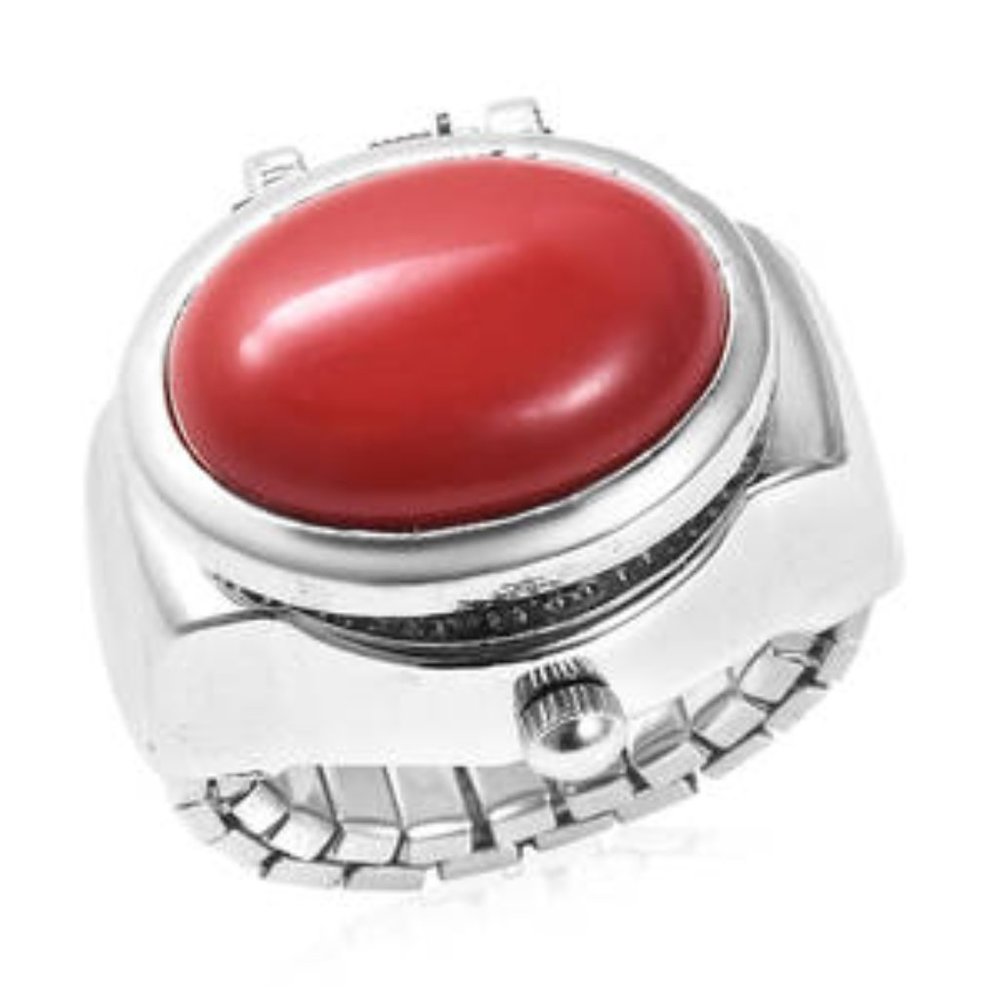 STRADA Genuine Coral Ring Watch.